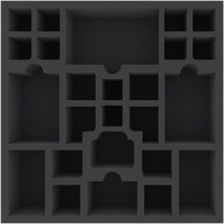 AGMFBR065BO 295 mm x 295 mm x 65 mm foam tray for board games with 25 compartments