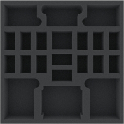 AGMFCT050BO 295 mm x 295 mm x 50 mm foam tray for board games with 21 compartments