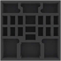 AGMFCT050BO 295 mm x 295 mm x 50 mm foam tray for board games with 21 compartments