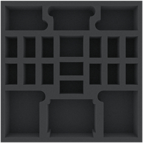 AGMFCT050BO 295 mm x 295 mm x 50 mm foam tray for board games with 21 compartments