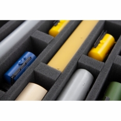 HS040A004 foam tray N-gauge - vertical - 5 slots for model railway locomotives, wagons and vehicles
