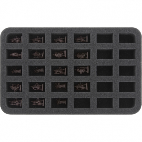 HS030A003 30 mm foam tray for miniatures in scale 1:100 (15 mm) – 30 compartments