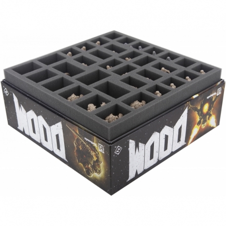 AF050DO02 50 mm foam tray with 34 compartments for DOOM - standard miniatures