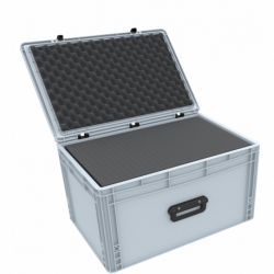 ED 64/32 1G Eurocontainer Case / Euro Box with handle 600 x 400 x 335 mm inclusive pick and pluck foam