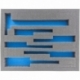 DS020Bblue 550 mm x 345 mm x 20 mm colored foam for Shadowboard blue