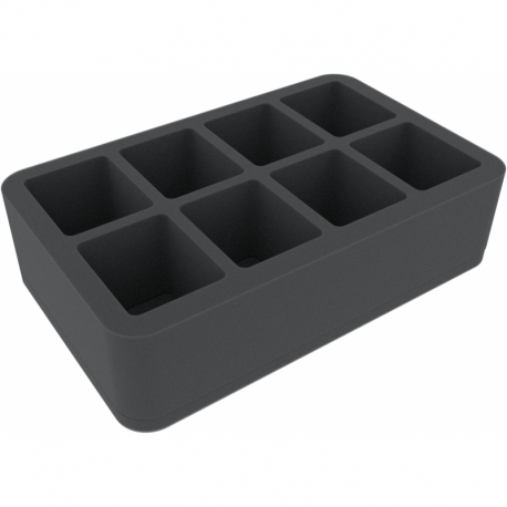HS070BF02BO 70 mm Half-Size foam tray with 8 compartments