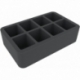 HS070BF02BO 70 mm Half-Size foam tray with 8 compartments
