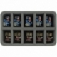 HSBE070BO Half-Size foam tray with 10 compartments