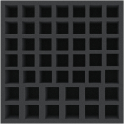 AFMEKQ055BO 285 mm x 285 mm x 55 mm foam tray for board games - 47 compartments
