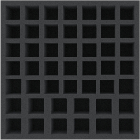 AFMEKQ055BO 285 mm x 285 mm x 55 mm foam tray for board games - 47 compartments
