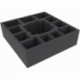 AFMEMQ085BO 285 mm x 285 mm x 85 mm foam tray with 12 compartments for board game boxes