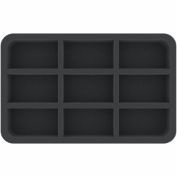 HSMEOP040BO 40 mm Half-Size foam tray with 9 compartments