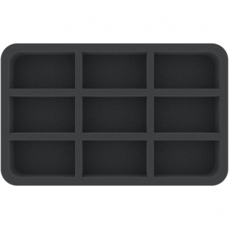 HSMEOP040BO 40 mm Half-Size foam tray with 9 compartments