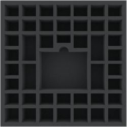 DWMETZ055BO 308 mm x 308 mm x 55 mm foam tray for board games - 44 compartments