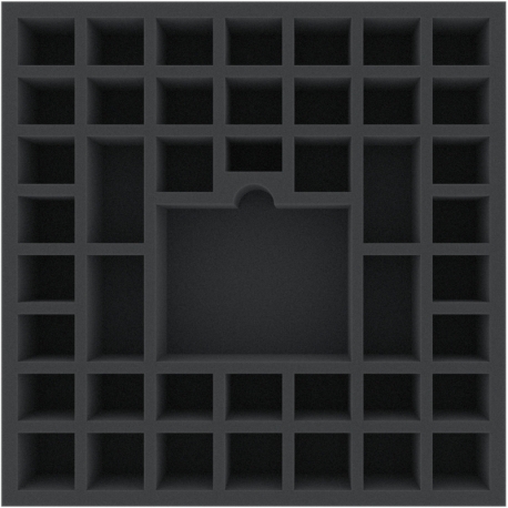 DWMETZ055BO 308 mm x 308 mm x 55 mm foam tray for board games - 44 compartments