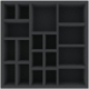AFMETK065BO 285 mm x 285 mm x 65 mm foam tray for board games - 18 compartments