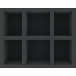 FSMEKU0100BO 100 mm Full-Size foam tray with 6 compartments