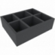 FSMEKU0100BO 100 mm Full-Size foam tray with 6 compartments