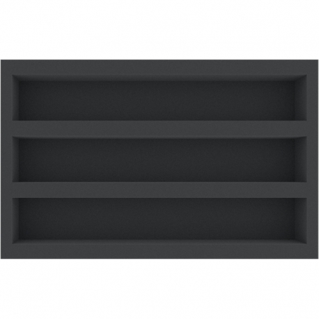 DSMEWQ065BO 65 mm Double-Size foam tray with 3 compartments