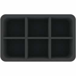 HSMECO085BO 85 mm Half-Size foam tray with 6 compartments