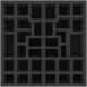 BXMEWN075BO 312 mm x 312 mm x 75 mm foam tray for board games - 34 compartments