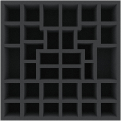 BXMEWN075BO 312 mm x 312 mm x 75 mm foam tray for board games - 34 compartments