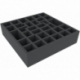 BXMEWN075BO 312 mm x 312 mm x 75 mm foam tray for board games - 34 compartments