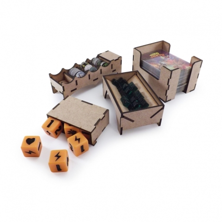 Boardgame Organizer for King of Tokyo or King of New York + expansions Power Up! and Halloween
