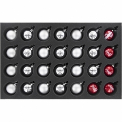 DS070A001 Feldherr foam tray for 28 Christmas baubles diameter 60 mm with crown