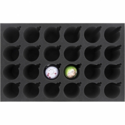 DS080A001 Feldherr foam tray for 24 Christmas baubles diameter 70 mm with crown