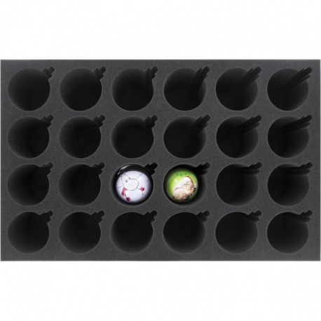 DS080A001 Feldherr foam tray for 24 Christmas baubles diameter 70 mm with crown