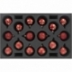 DS090A001 Feldherr foam tray for 16 Christmas baubles diameter 80 mm with crown