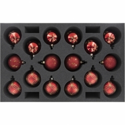 DS090A001 Feldherr foam tray for 16 Christmas baubles diameter 80 mm with crown