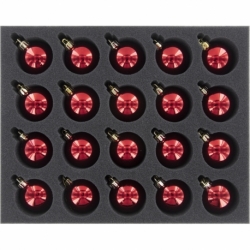 FS060A008 Feldherr foam tray for 20 Christmas baubles diameter 50 mm with crown