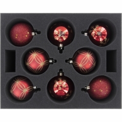 FS090A003 Feldherr foam tray for 8 Christmas baubles diameter 80 mm with crown