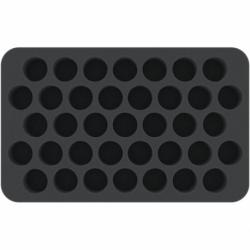 HS035P1BO 35 mm Half-Size foam tray with 37 compartments