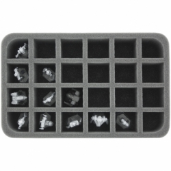 HS060BT01 60 mm half-size foam tray with 24 slots for BattleTech Mechs