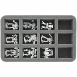 HS050BT05 Bandeja de espuma de 50 mm de tamaño medio con 12 ranuras para BattleTech Mechs