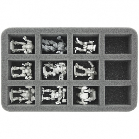 HS050BT05 Bandeja de espuma de 50 mm de tamaño medio con 12 ranuras para BattleTech Mechs