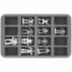 HS035BT06 35 mm half-size foam tray with 16 slots for BattleTech Mechs