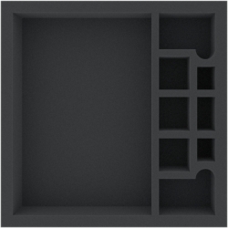 AFMEXZ055BO 285 mm x 285 mm x 55 mm foam tray for board games with 9 compartments