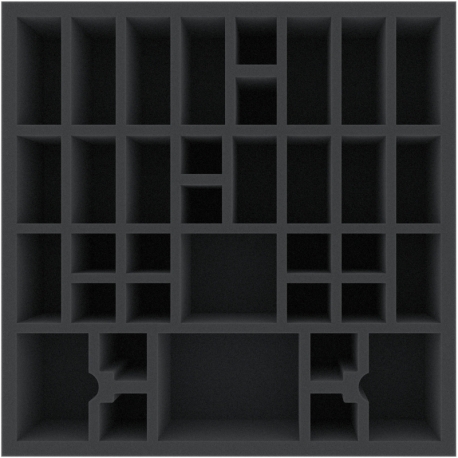AGMEQH070BO 295 mm x 295 mm x 70 mm foam tray for board games - 36 compartments