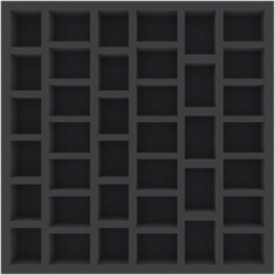AGMEQI040BO 295 mm x 295 mm x 40 mm foam tray for board games - 38 compartments