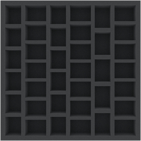 AGMEQI040BO 295 mm x 295 mm x 40 mm foam tray for board games - 38 compartments