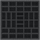 AFMESO040BO 285 mm x 285 mm x 40 mm foam tray for board games - 36 compartments
