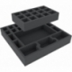 AGDU050BO 295 mm x 295 mm x 50 mm foam tray for board game boxes with 22 compartments