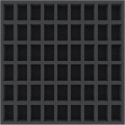 AGDG035BO 295 mm x 295 mm x 35 mm foam tray for board game boxes with 54 compartments