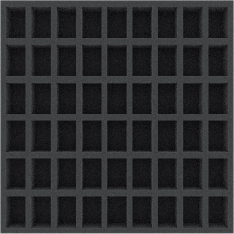 AGDG035BO 295 mm x 295 mm x 35 mm foam tray for board game boxes with 54 compartments