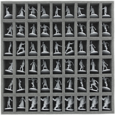 AG035ZC02 Bandeja de espuma de 35 mm con 54 ranuras para cajas de juegos infantiles Zombicide
