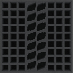 AGMEAL055BO 295 mm x 295 mm x 55 mm foam tray with 68 compartments for board game boxes